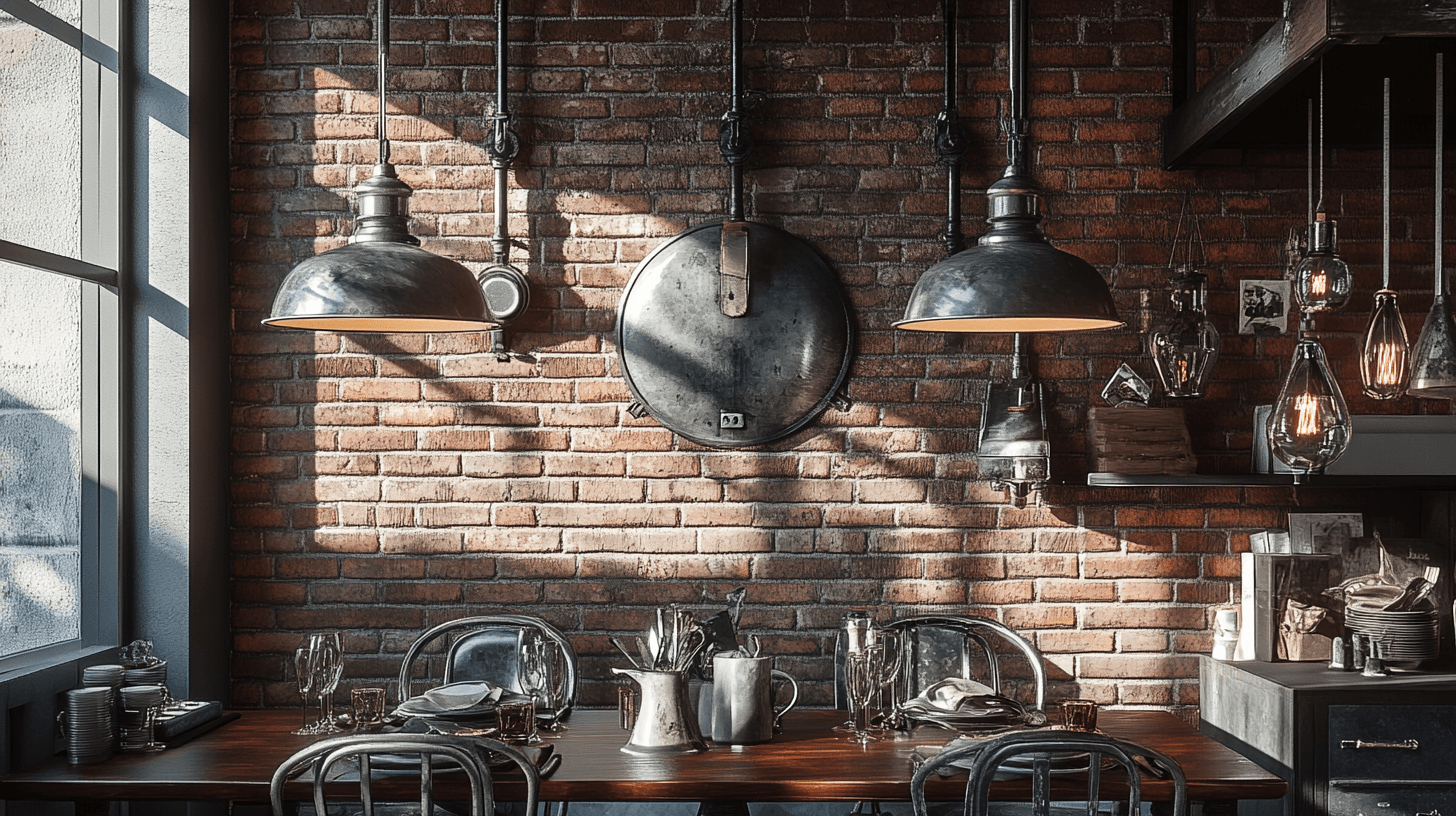 Elementy dekoracyjne do jadalni w stylu industrialnym
