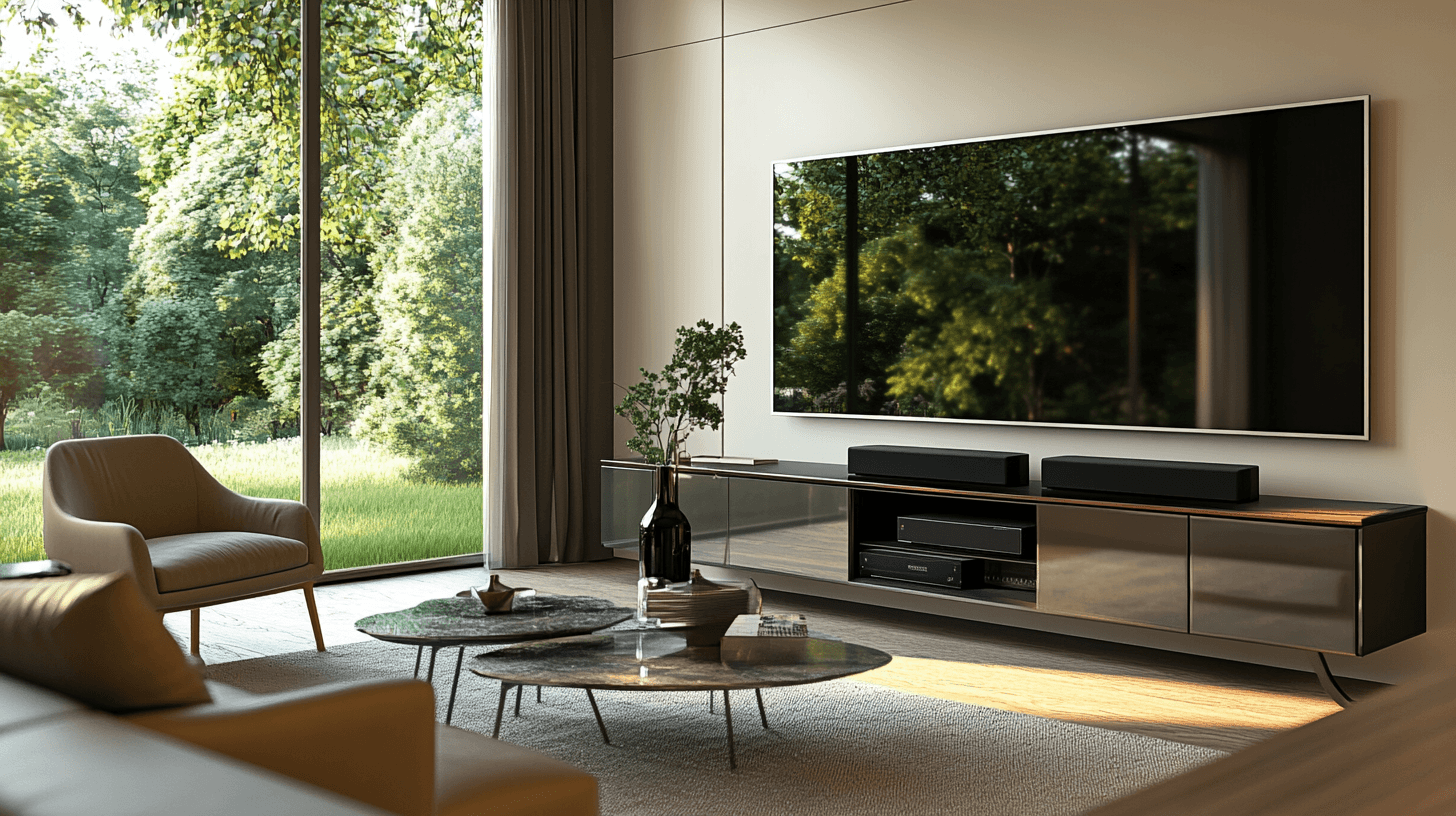 Salon z Media-Center: stylowa integracja technologii