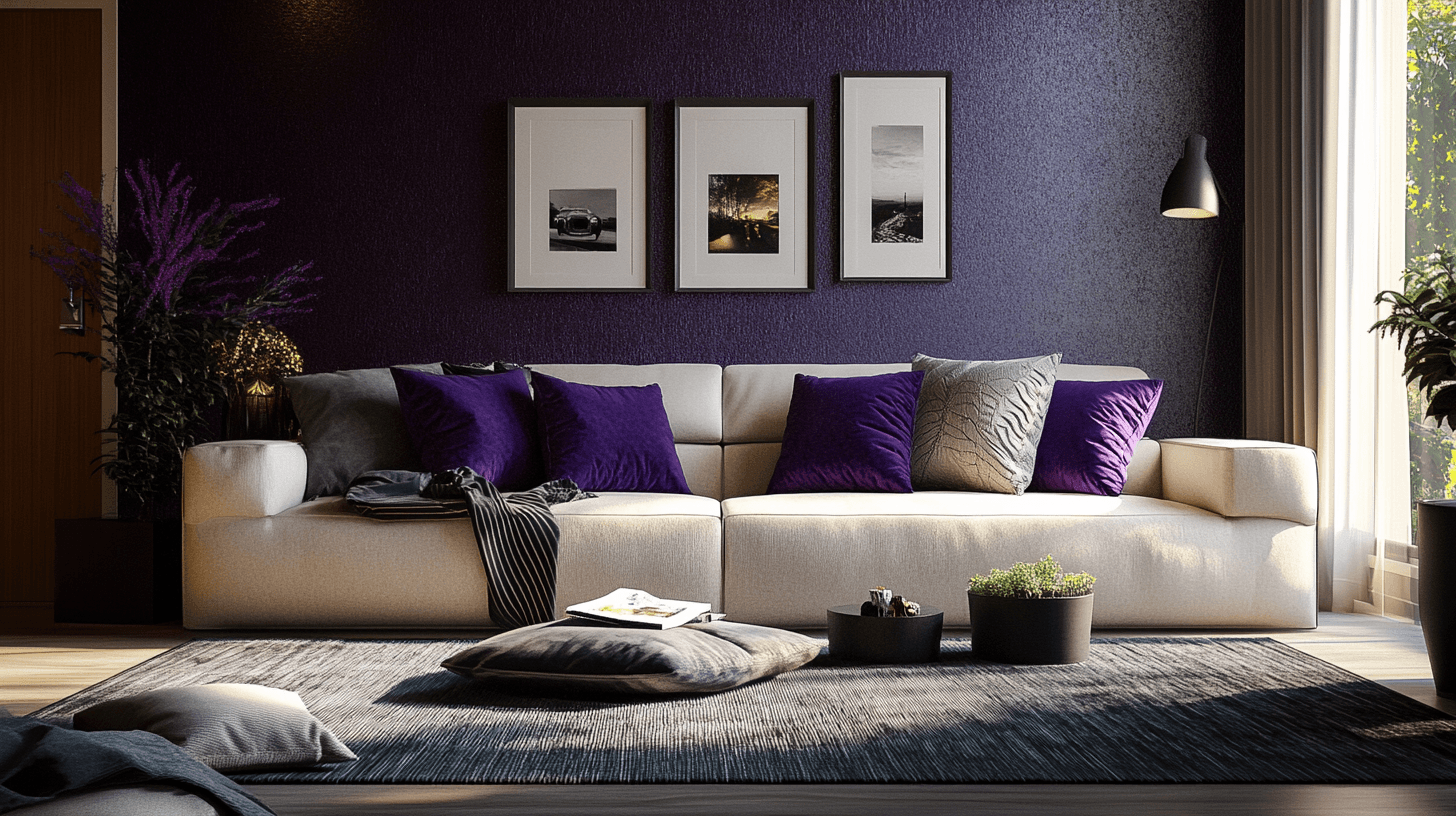 Fioletowe akcenty w salonie: Eleganckie i stylowe