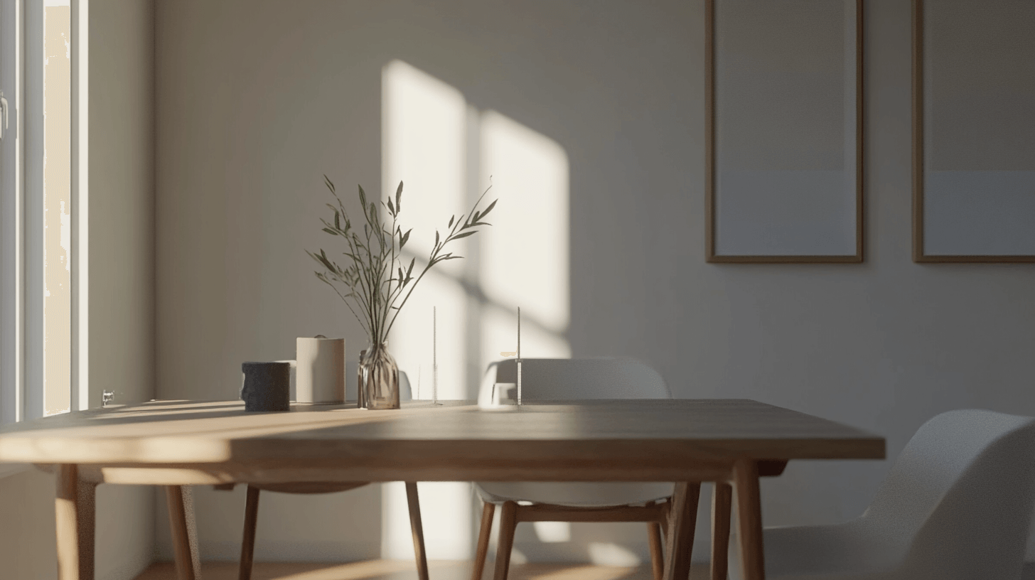 Kolorystyka w minimalistycznej jadalni