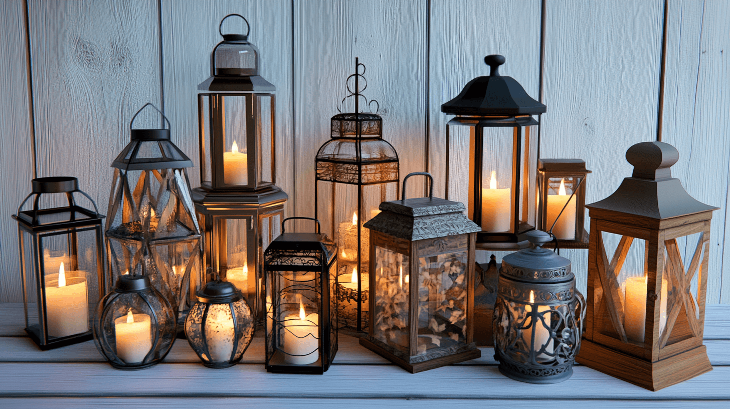 Różne materiały i wzory lampionów
