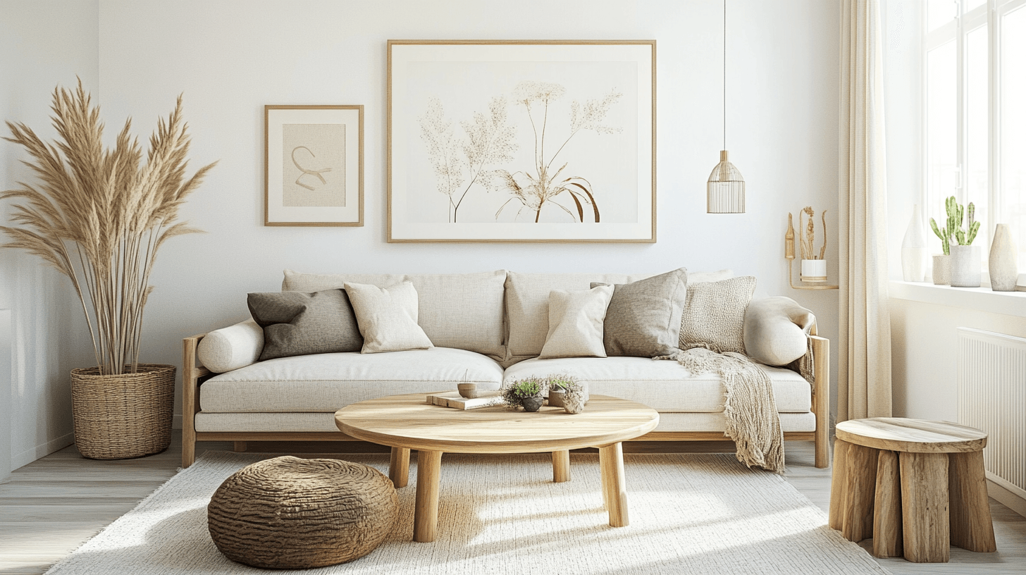 Salon w stylu skandynawskim: Jasne kolory i naturalne materiały