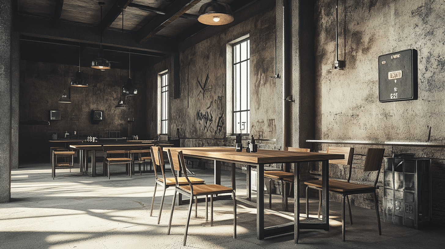 Industrialna jadalnia: Solidne materiały i miejski styl