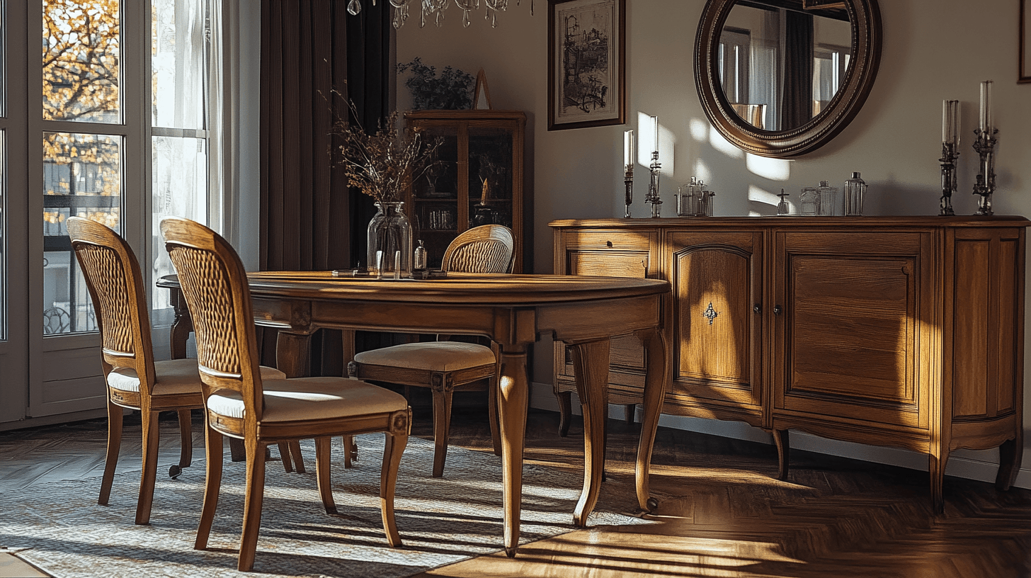 Klasyczne meble do jadalni w stylu vintage