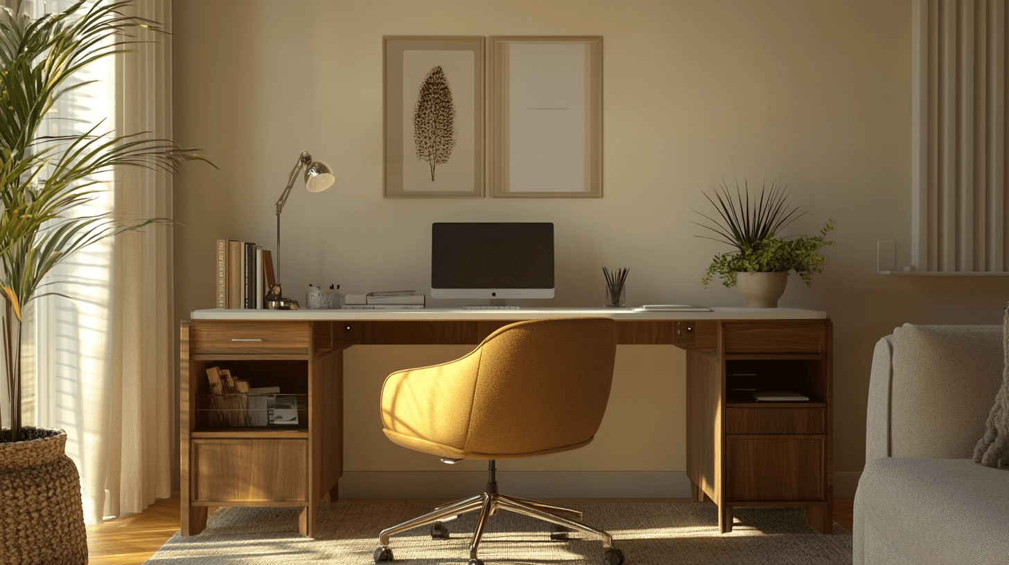 Home-Office w salonie: Stylowe miejsce pracy w domu