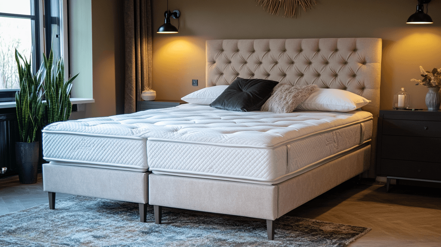 Elegantes Boxspringbett in einem stilvoll eingerichteten Schlafzimmer